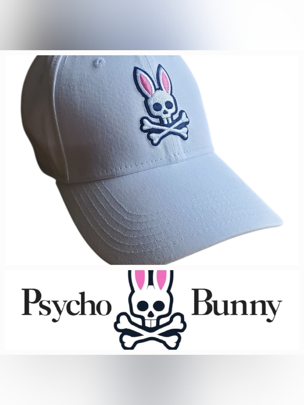 New Psycho Bunny White Baseball Cap Hat